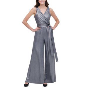 NWT Tommy Hilfiger • Wide Leg Belted Metallic Jumpsuit